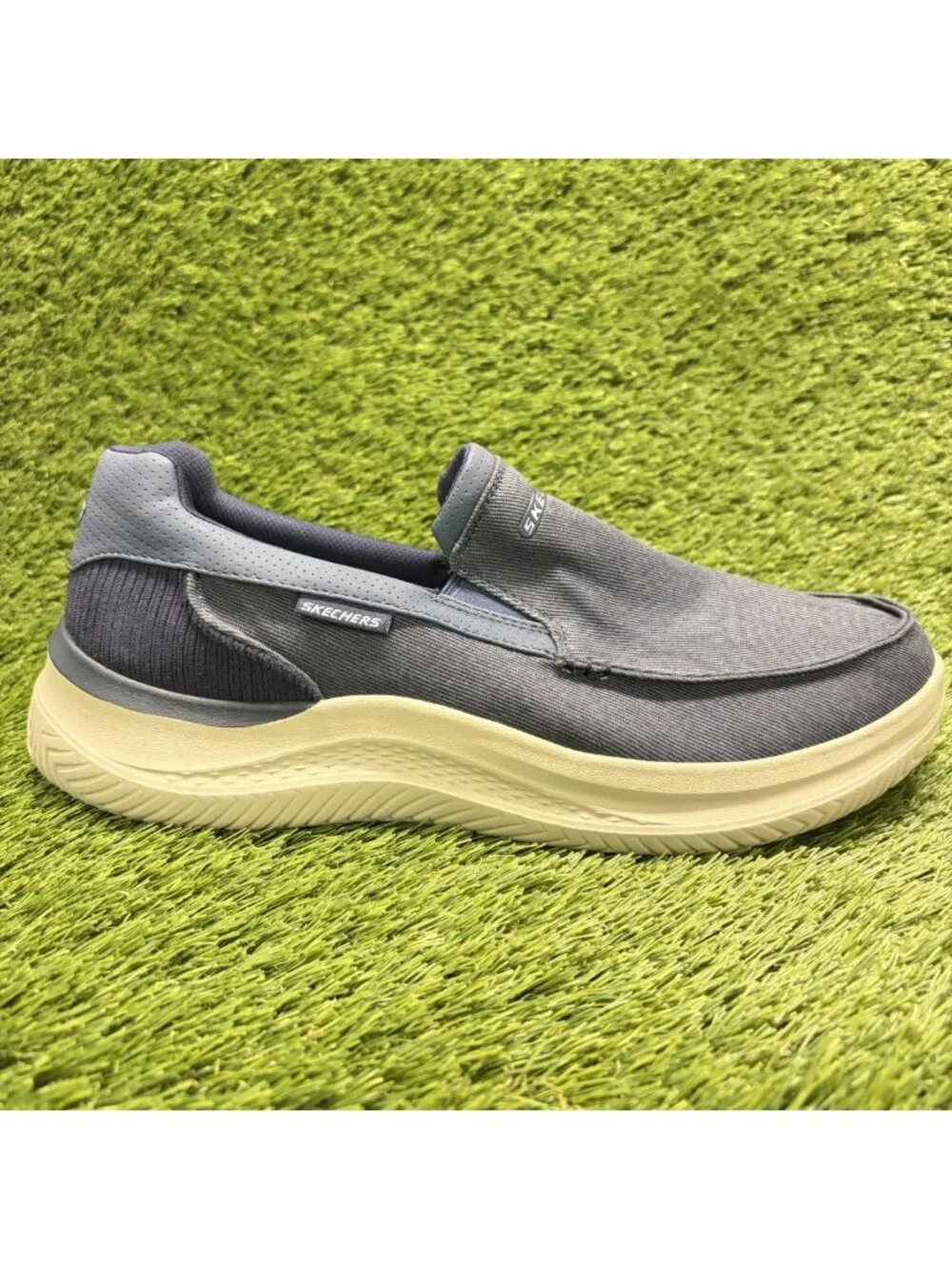 Skechers Hasting Fielden Mens Size 13 Blue White Casual Walking Slip-Ins Shoes